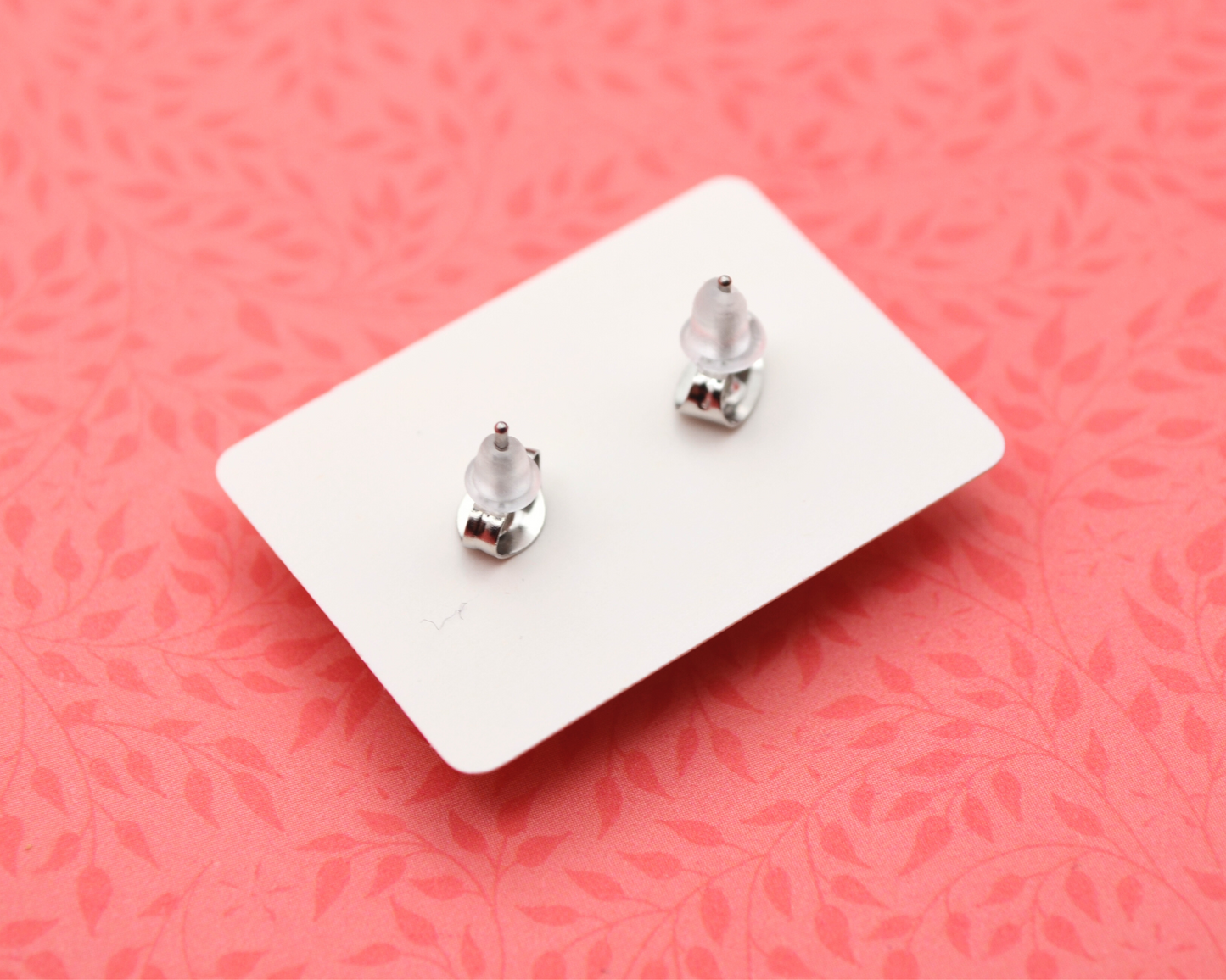 White Flower Clay Stud Earrings