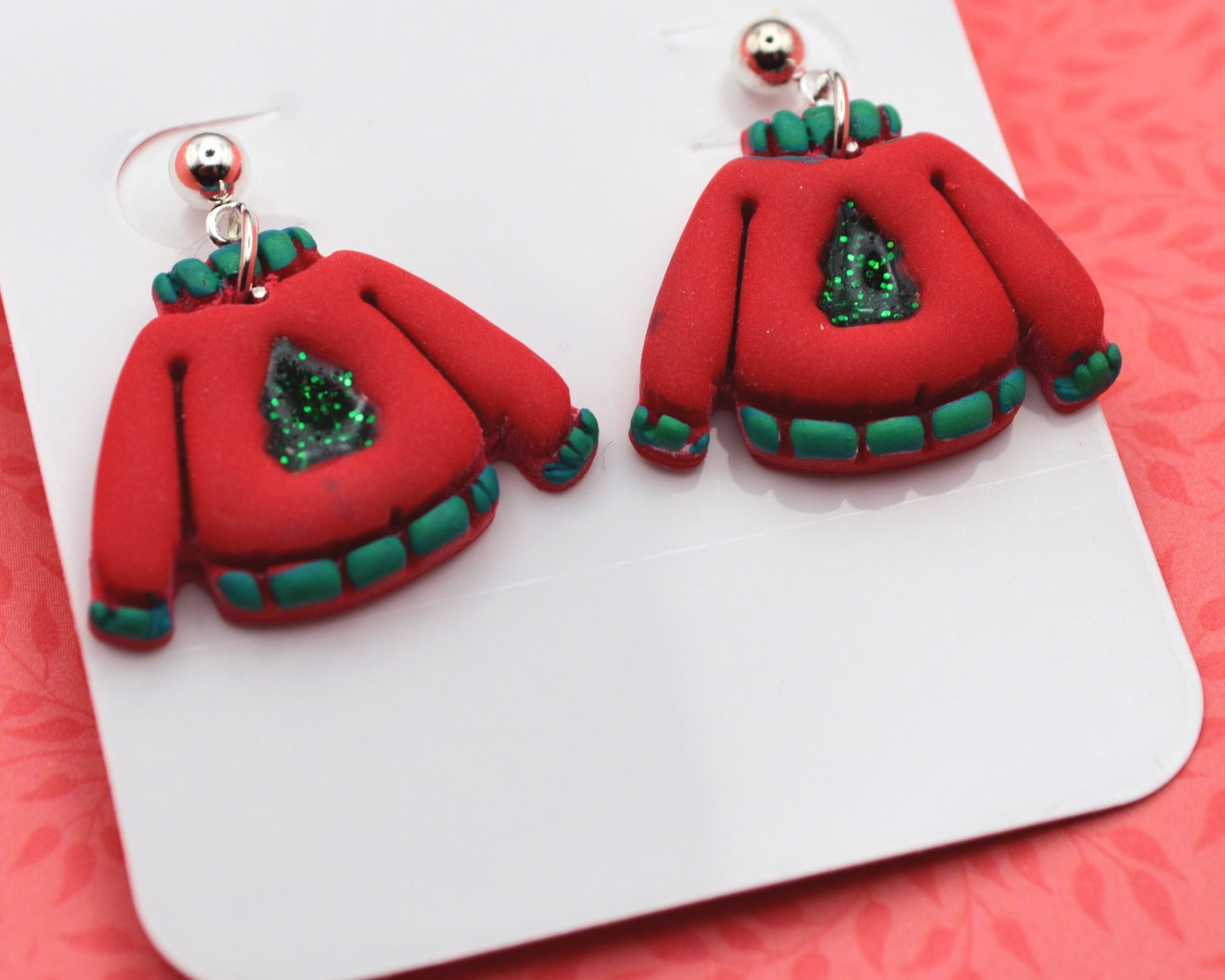 Christmas Jumper Clay Dangle Earring