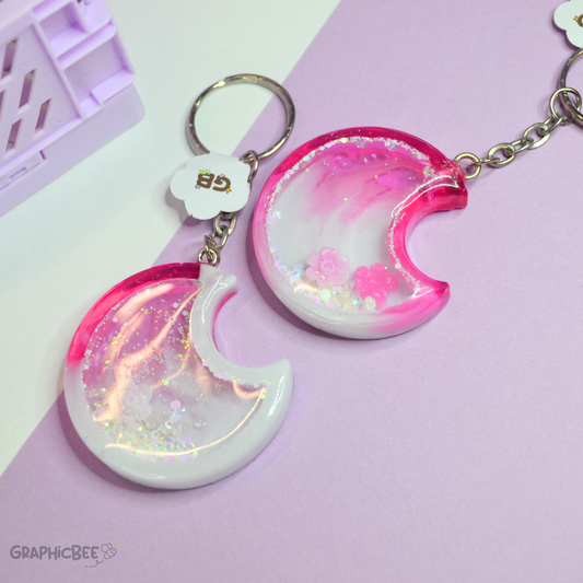 Moon Sensory Shaker Resin Keyring