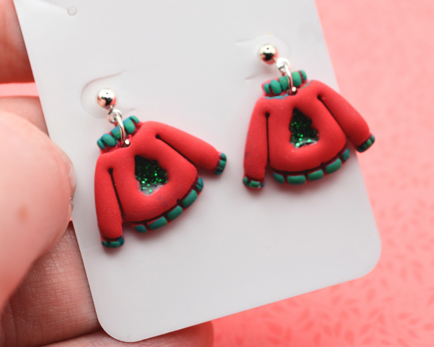 Christmas Jumper Clay Dangle Earring