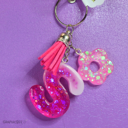 S - Letter Resin Keyring - Various Styles Available