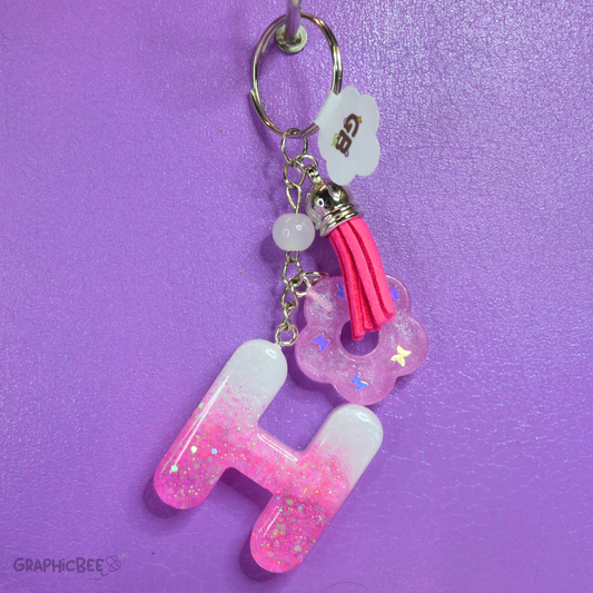 H - Letter Resin Keyring - Various Styles Available