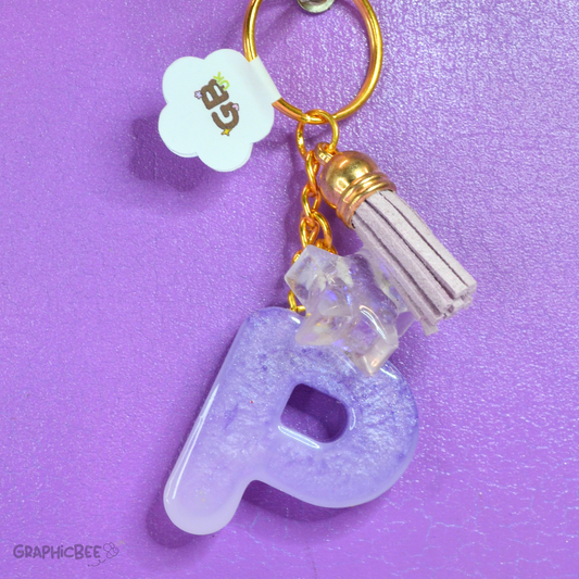 P - Letter Resin Keyring - Various Styles Available