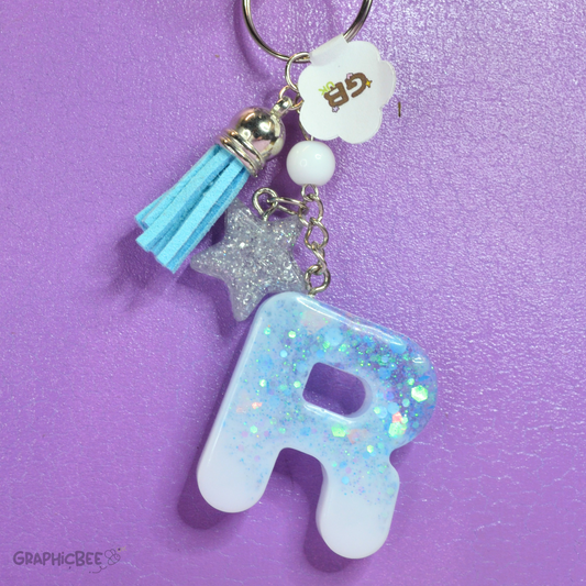 R - Letter Resin Keyring - Various Styles Available