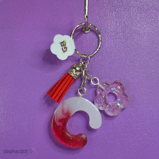 C - Letter Resin Keyring - Various Styles Available