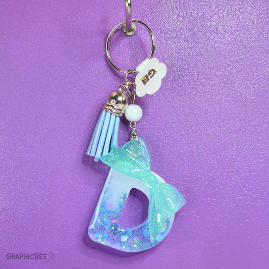 D - Letter Resin Keyring - Various Styles Available