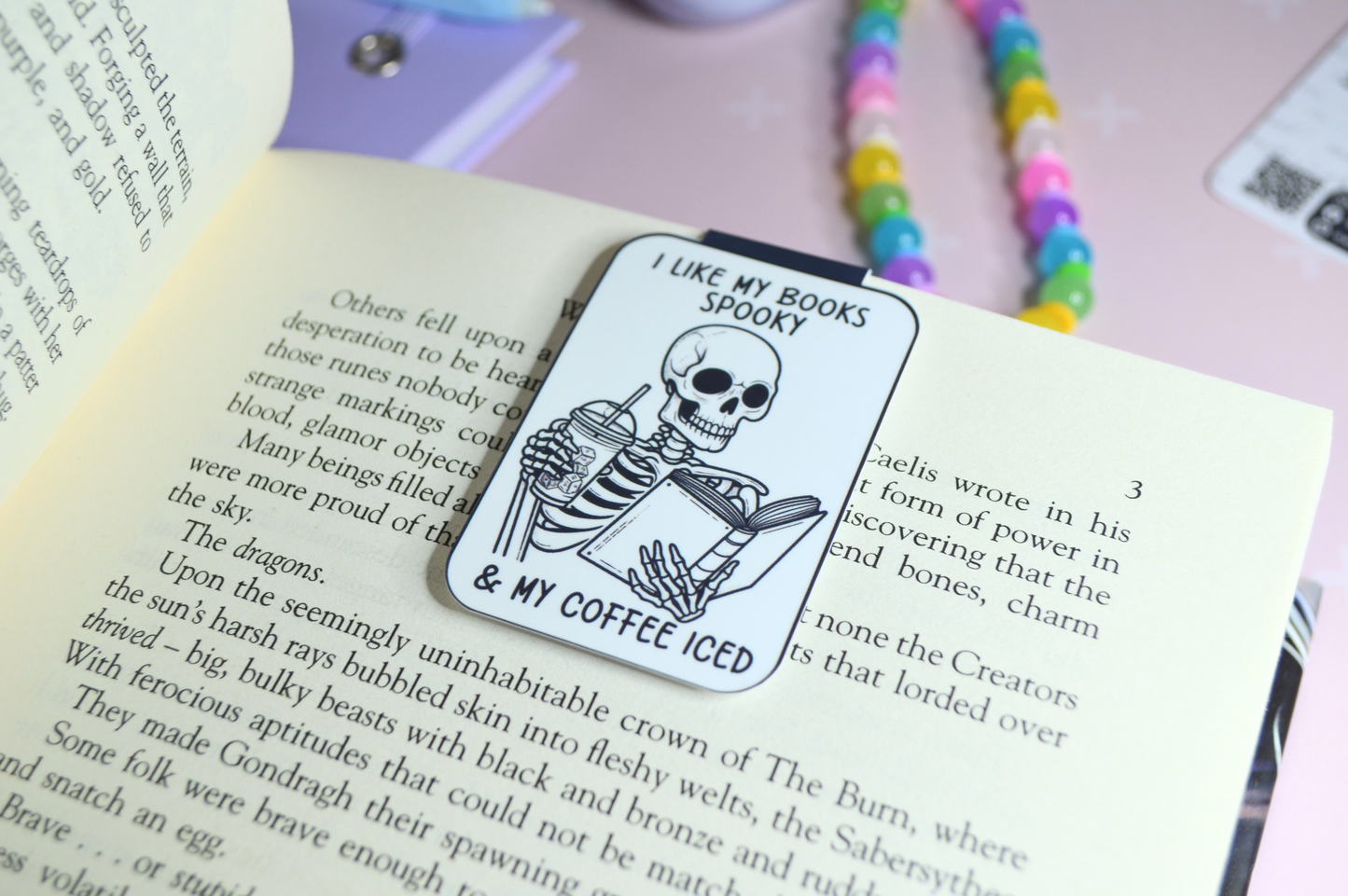 Books & Spooks Seleton Magnetic Bookmark