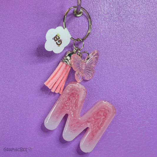 M - Letter Resin Keyring - Various Styles Available