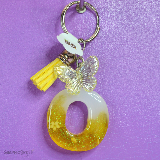 O - Letter Resin Keyring - Various Styles Available