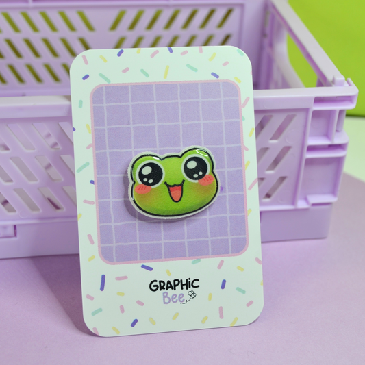 Froggy Face Resin Pin