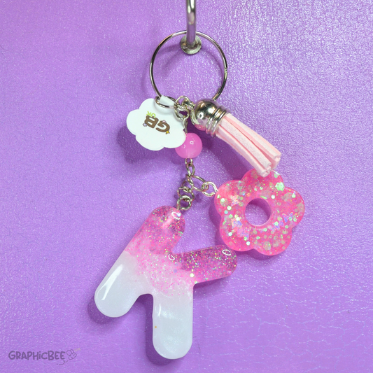 K - Letter Resin Keyring - Various Styles Available