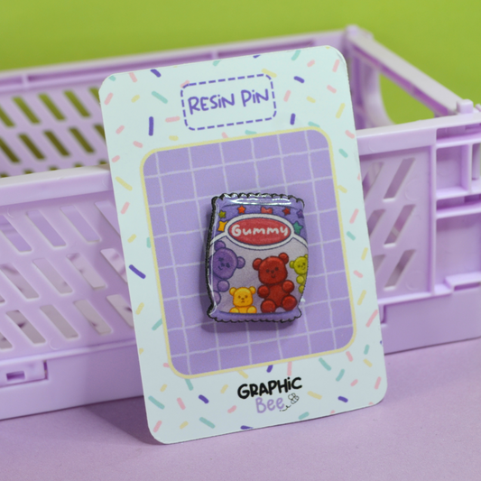 Gummy Packet of Bears Resin Pin