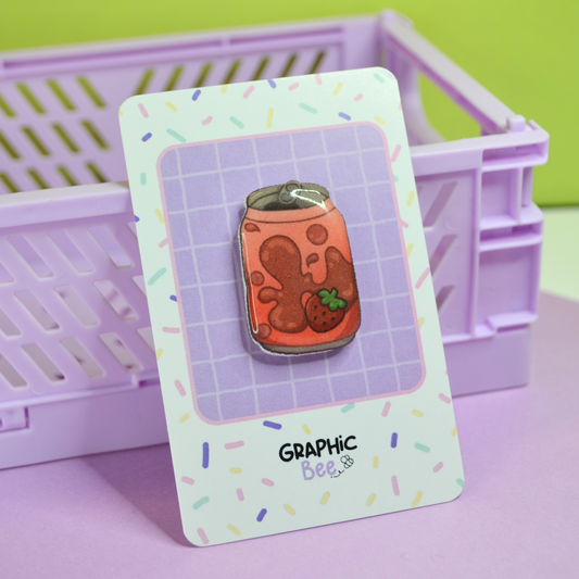 Strawb Soda Resin Pin