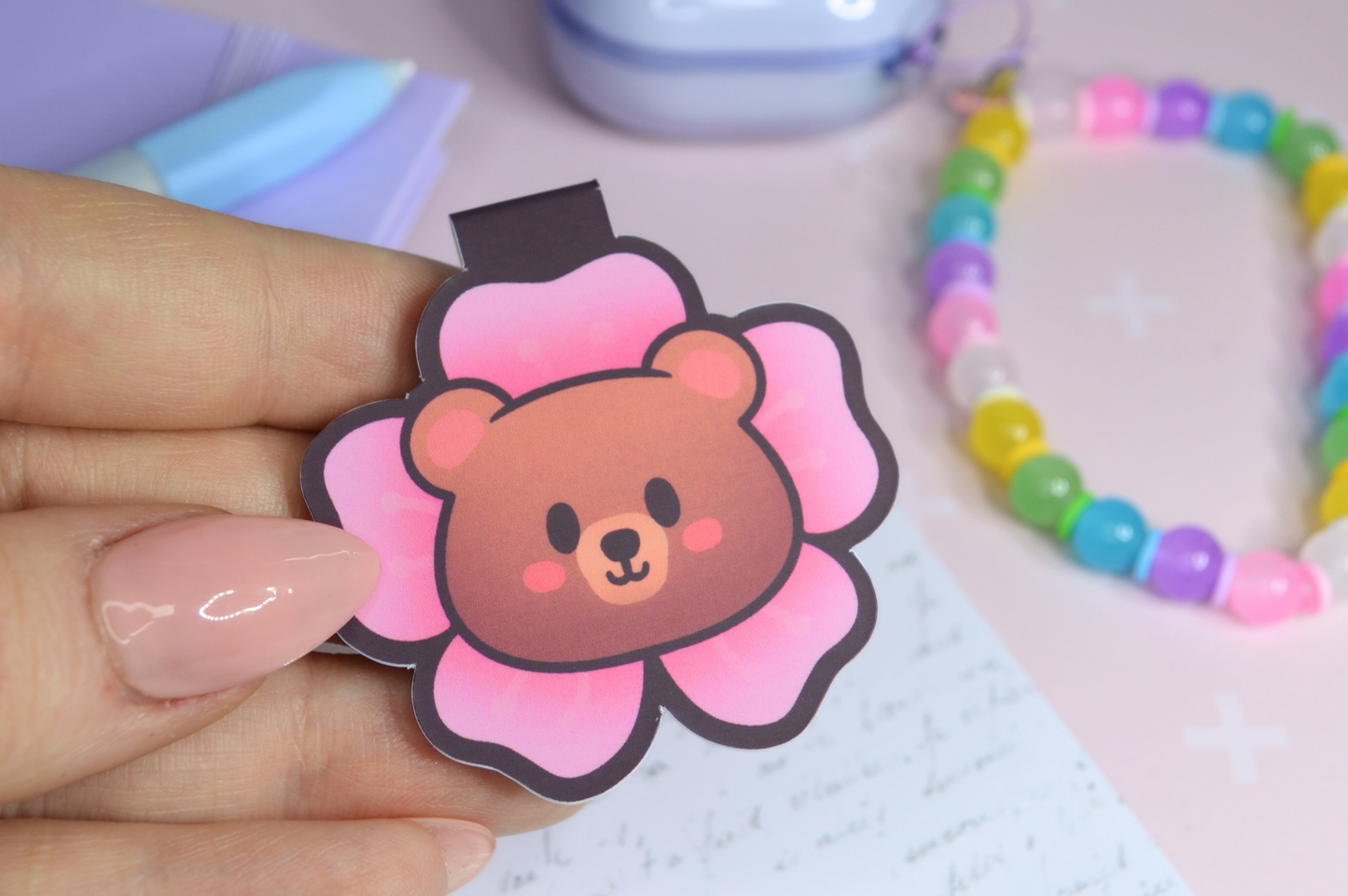 Sakura Blossom Bear Magnetic Bookmark