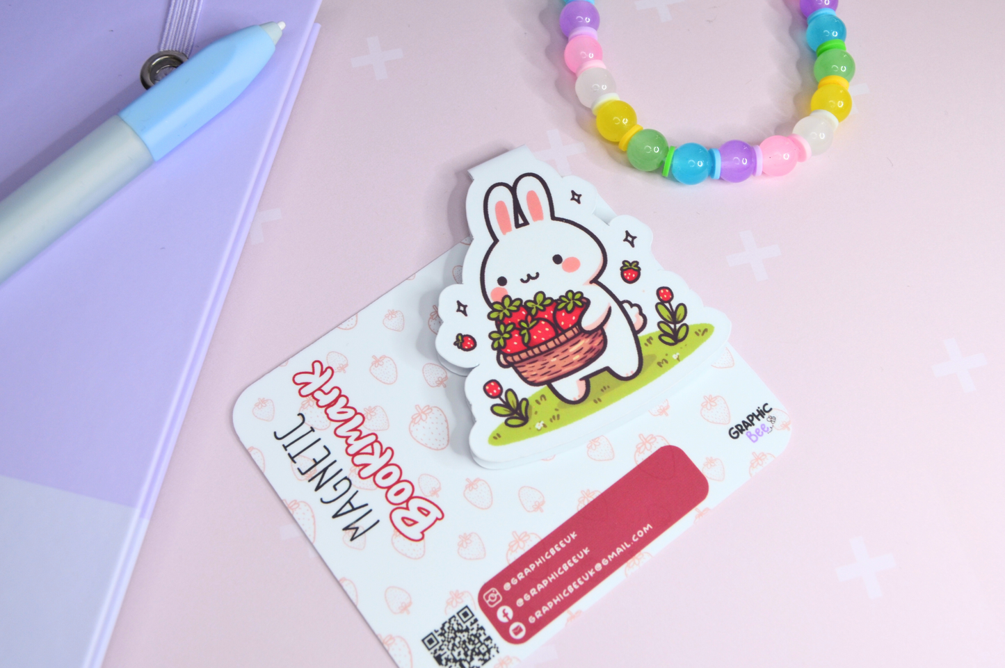 Berry Bunny Magnetic Bookmark