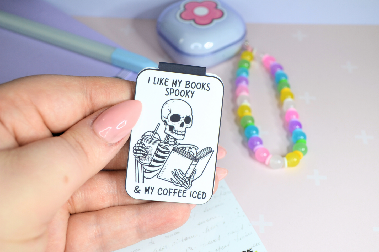 Books & Spooks Seleton Magnetic Bookmark