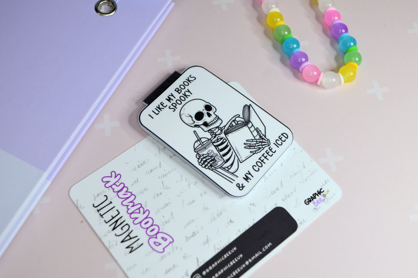 Books & Spooks Seleton Magnetic Bookmark