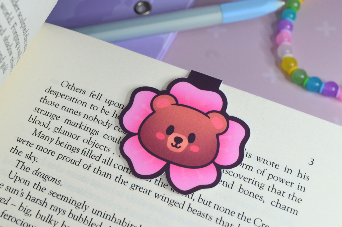 Sakura Blossom Bear Magnetic Bookmark