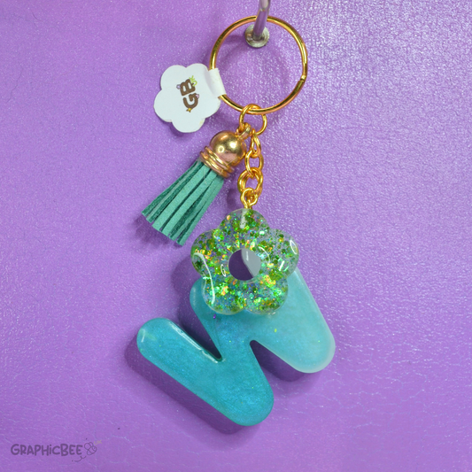 W - Letter Resin Keyring - Various Styles Available