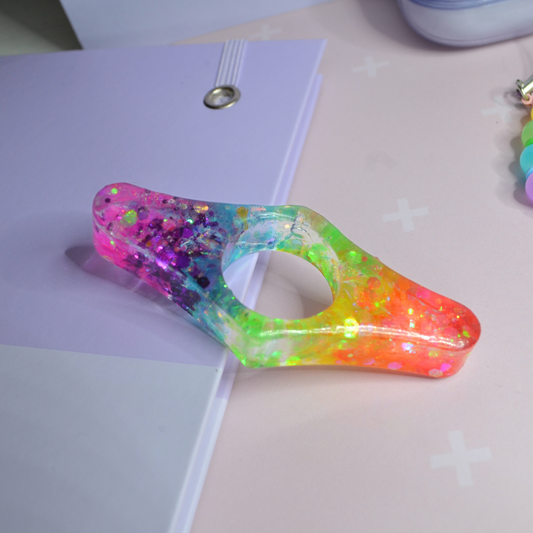 Rainbow Glitter Resin Page Holder