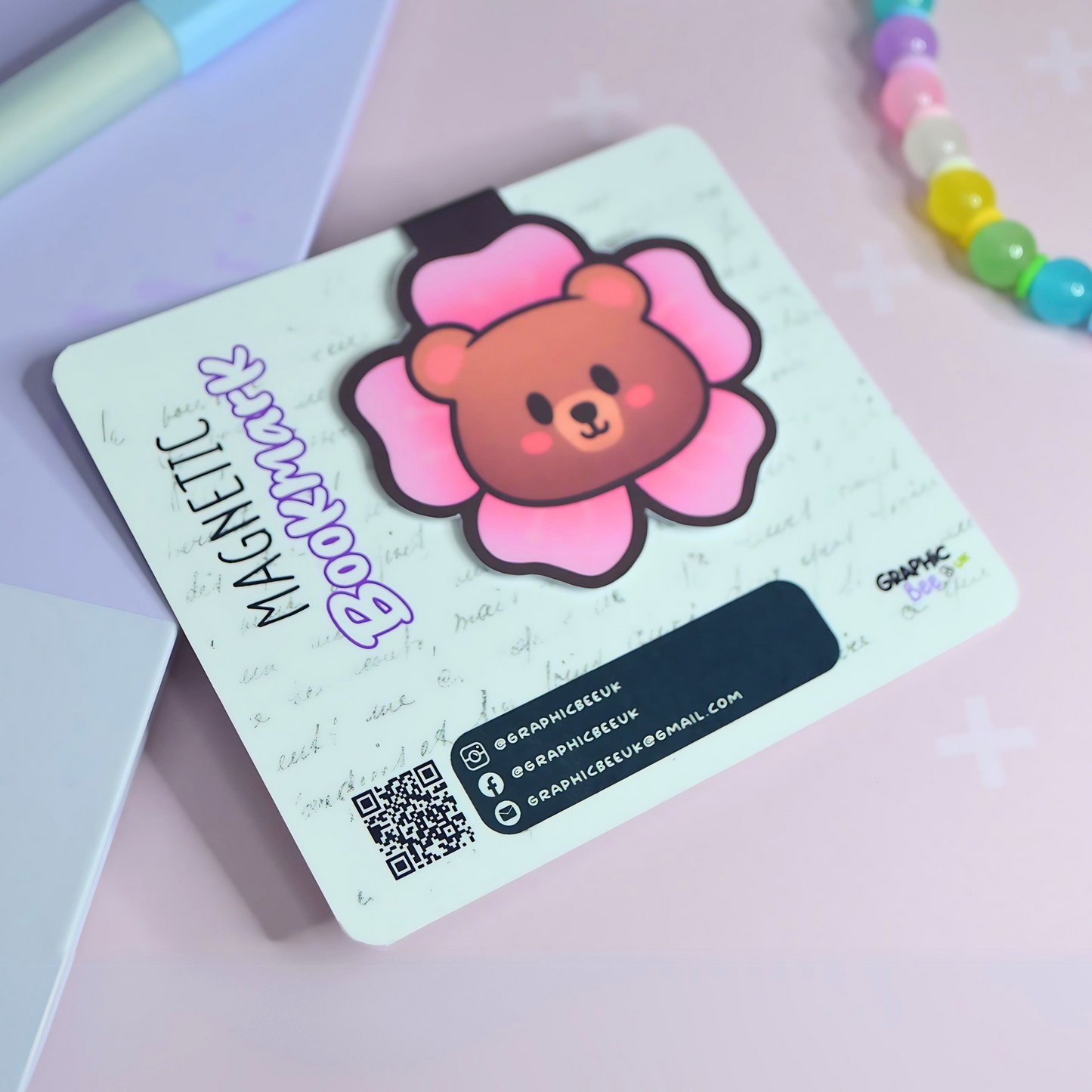 Sakura Blossom Bear Magnetic Bookmark